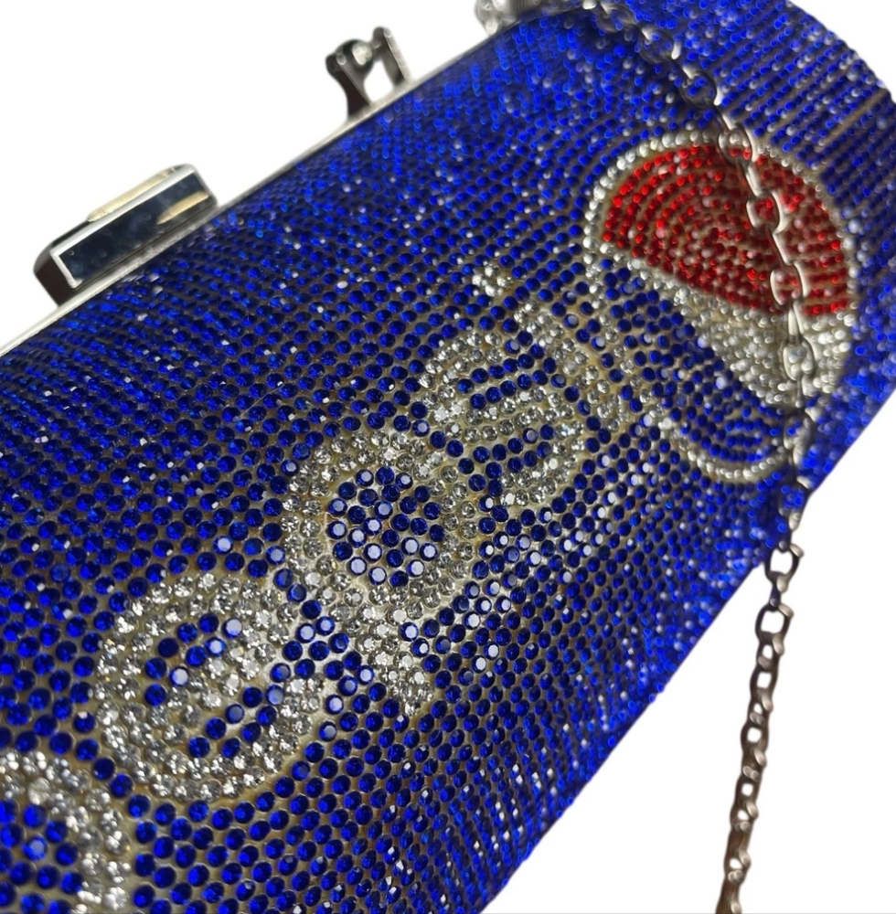 Pepsi Blue Rhinestone Clutch Bag - Picture 8 of 11